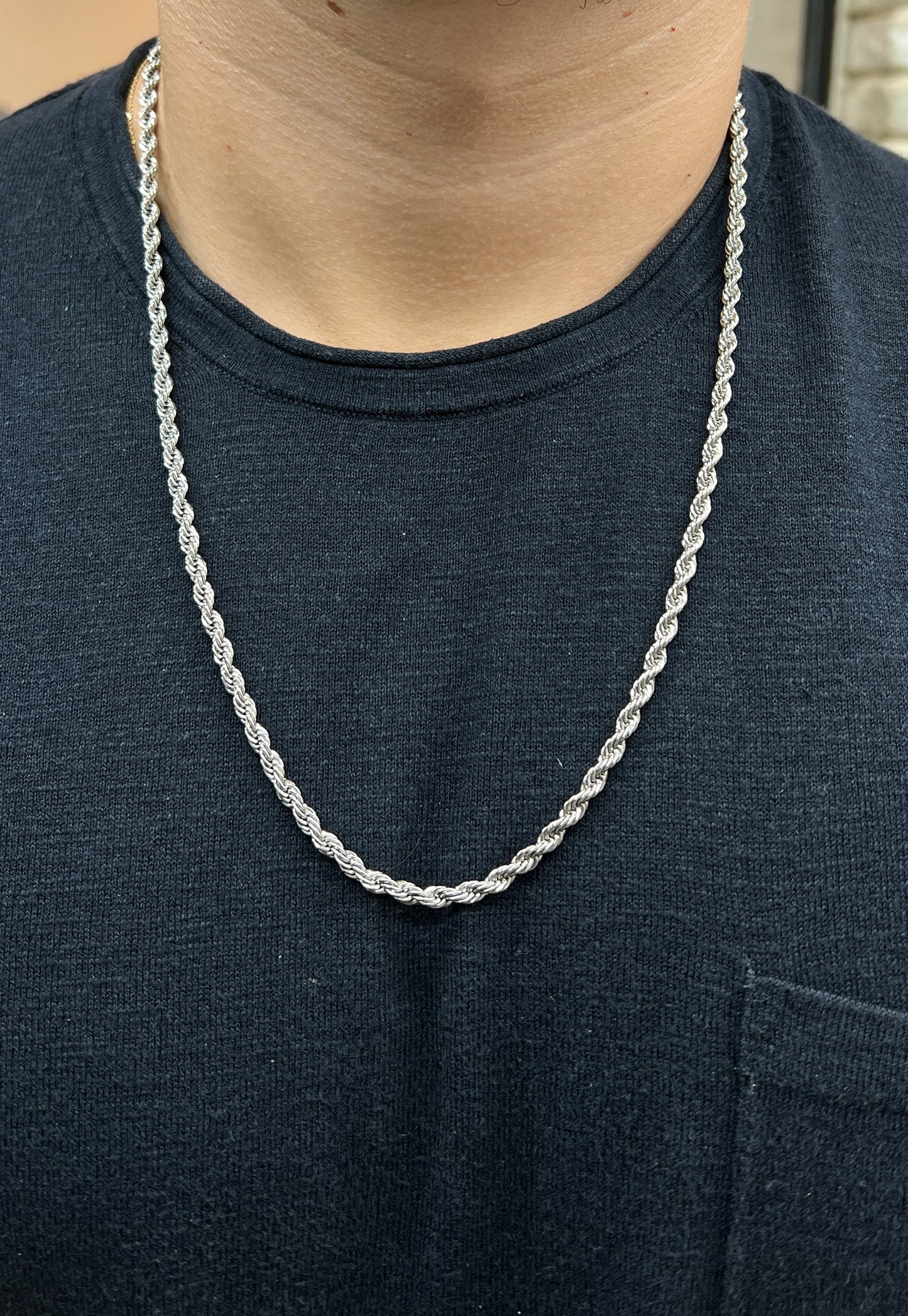 שרשרת חבל סטיל 4 מ״מ ציפוי זהב