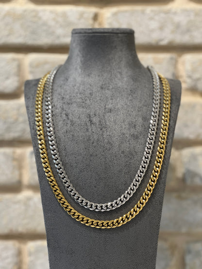 שרשרת גורמט 8 מ״מ ציפוי זהב