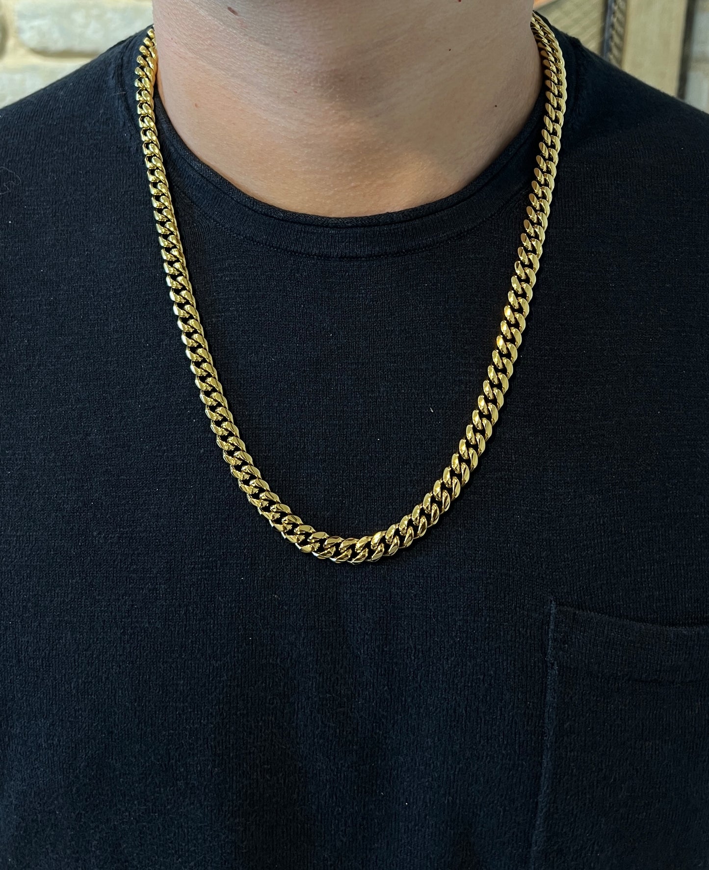 שרשרת גורמט 8 מ״מ ציפוי זהב