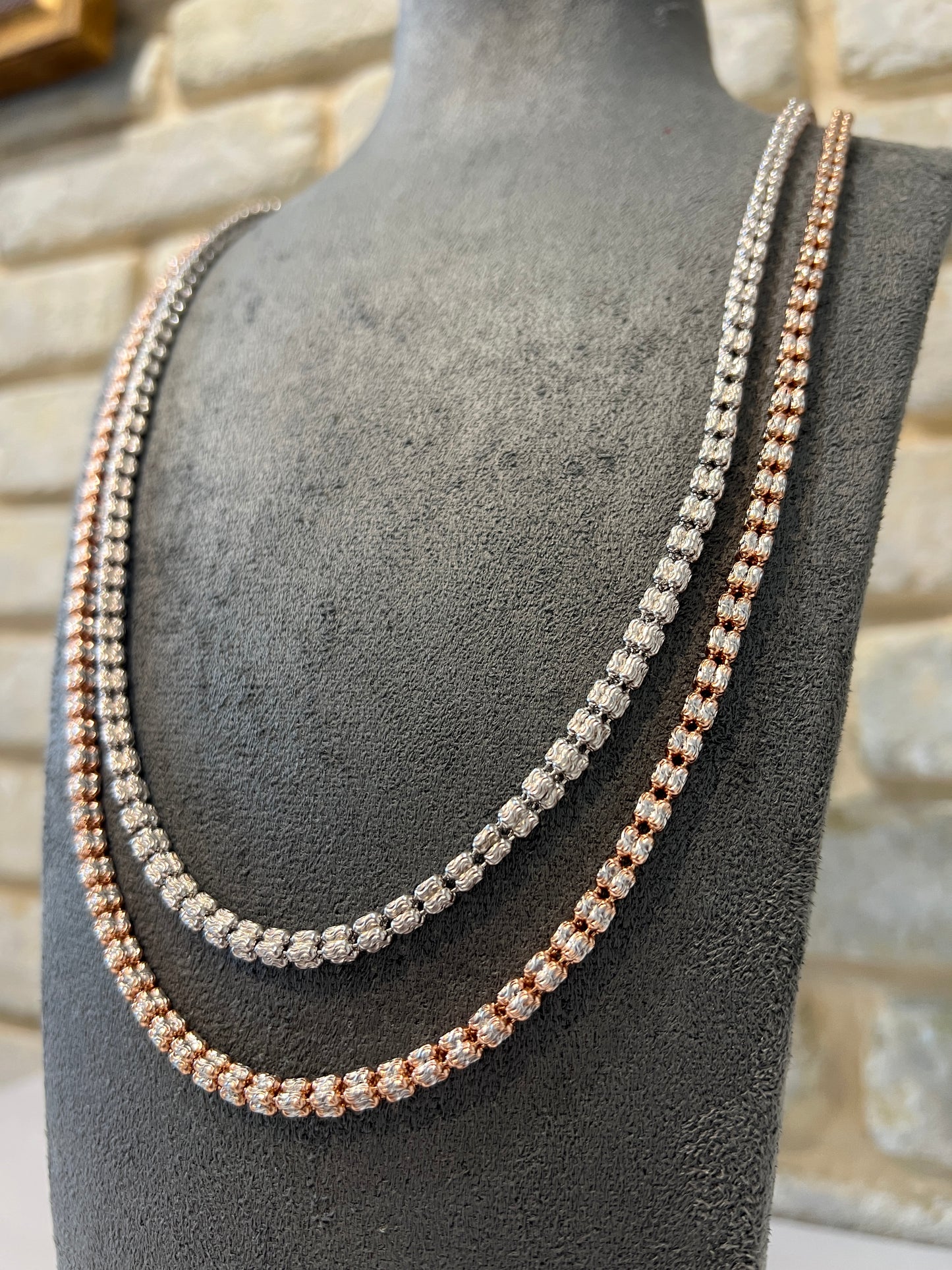 שרשרת אייס 4 שורות עבה 925