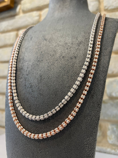 שרשרת אייס 4 שורות עבה 925