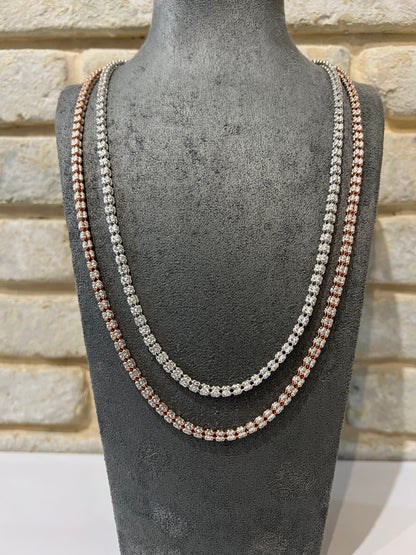 שרשרת אייס 4 שורות עבה 925