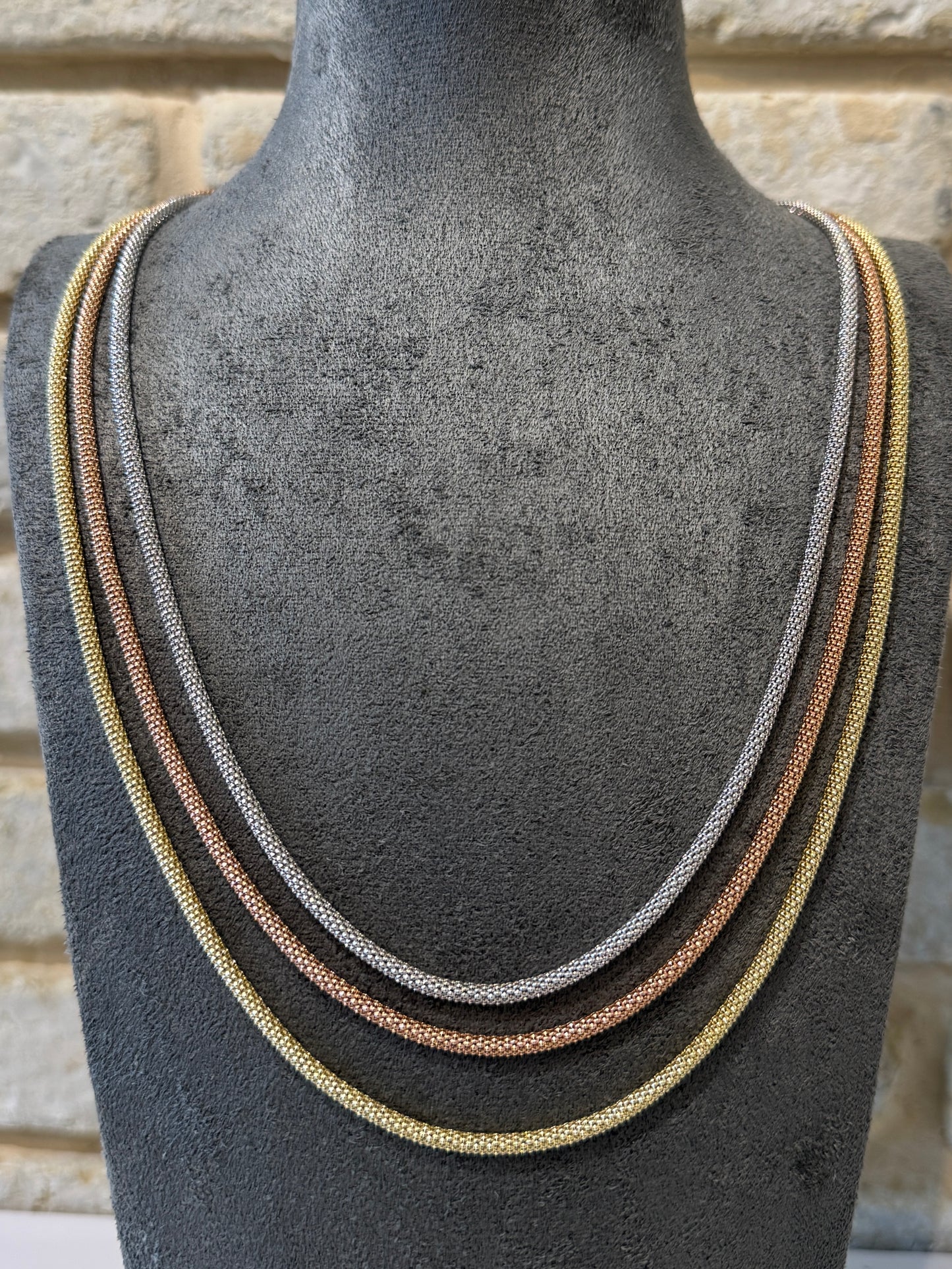 שרשרת פופקורן כסף 925 איטלקי