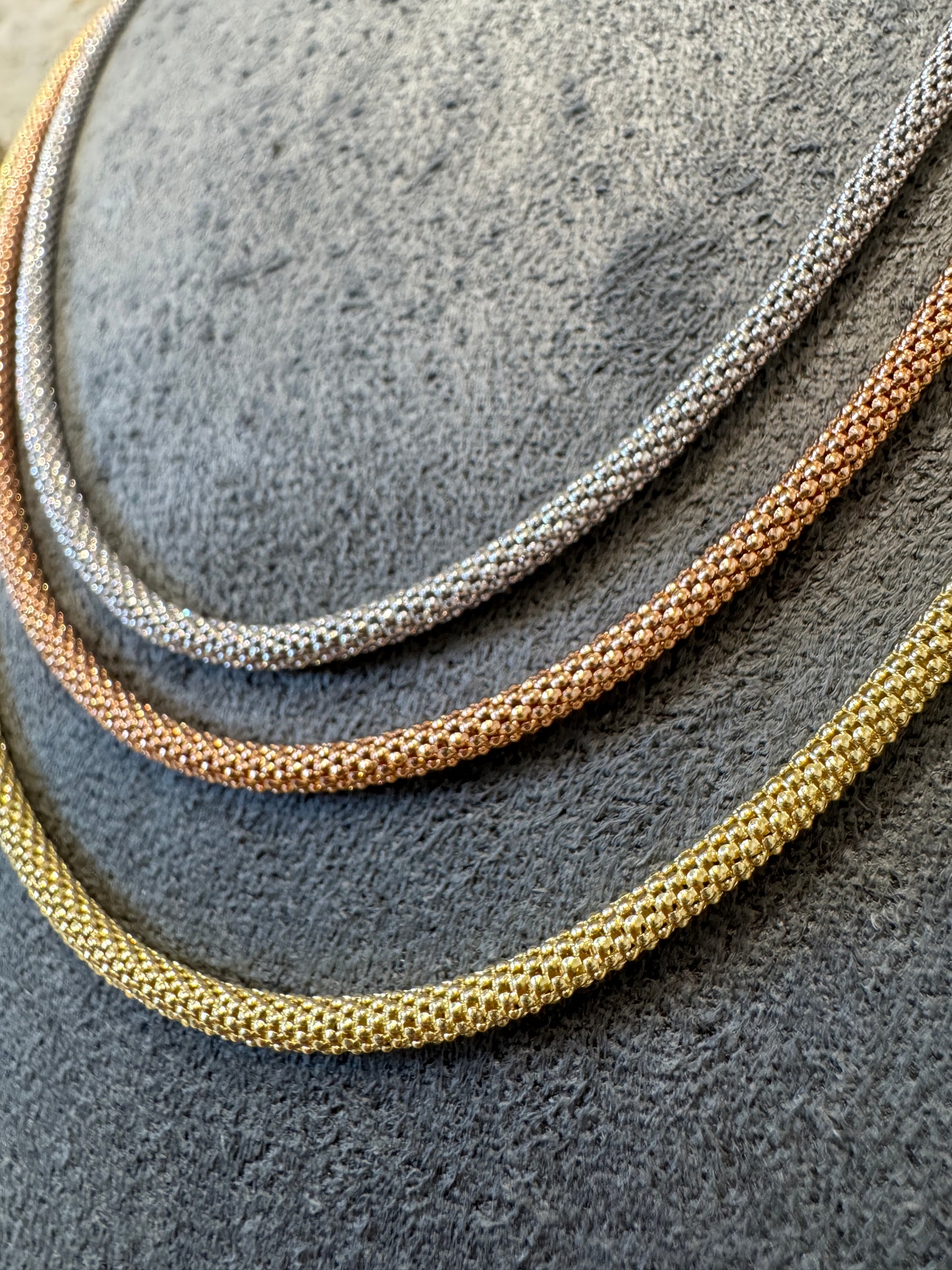 שרשרת פופקורן כסף 925 איטלקי